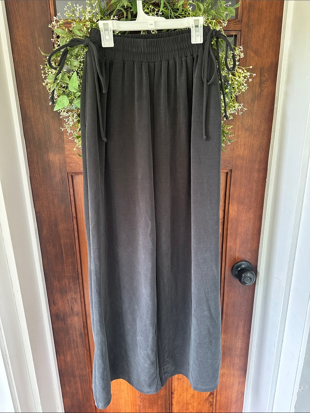 Elle Grey Charcoal Grey Wide Leg Studio Lounge Pants Size Small S